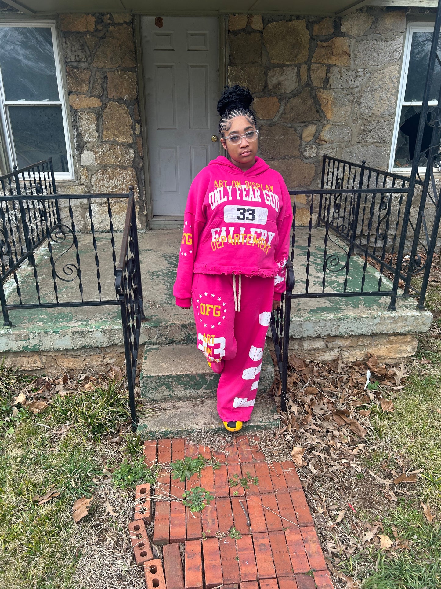 Pink Art on display Sweatsuits