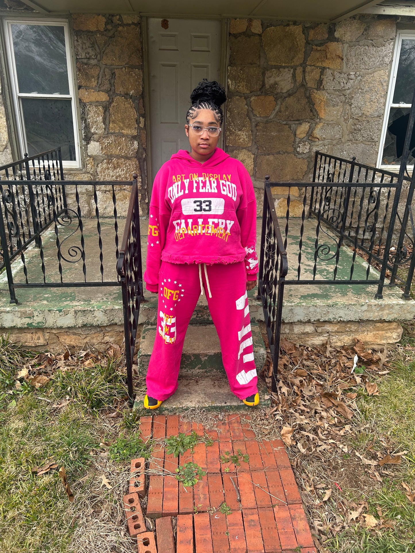 Pink Art on display Sweatsuits