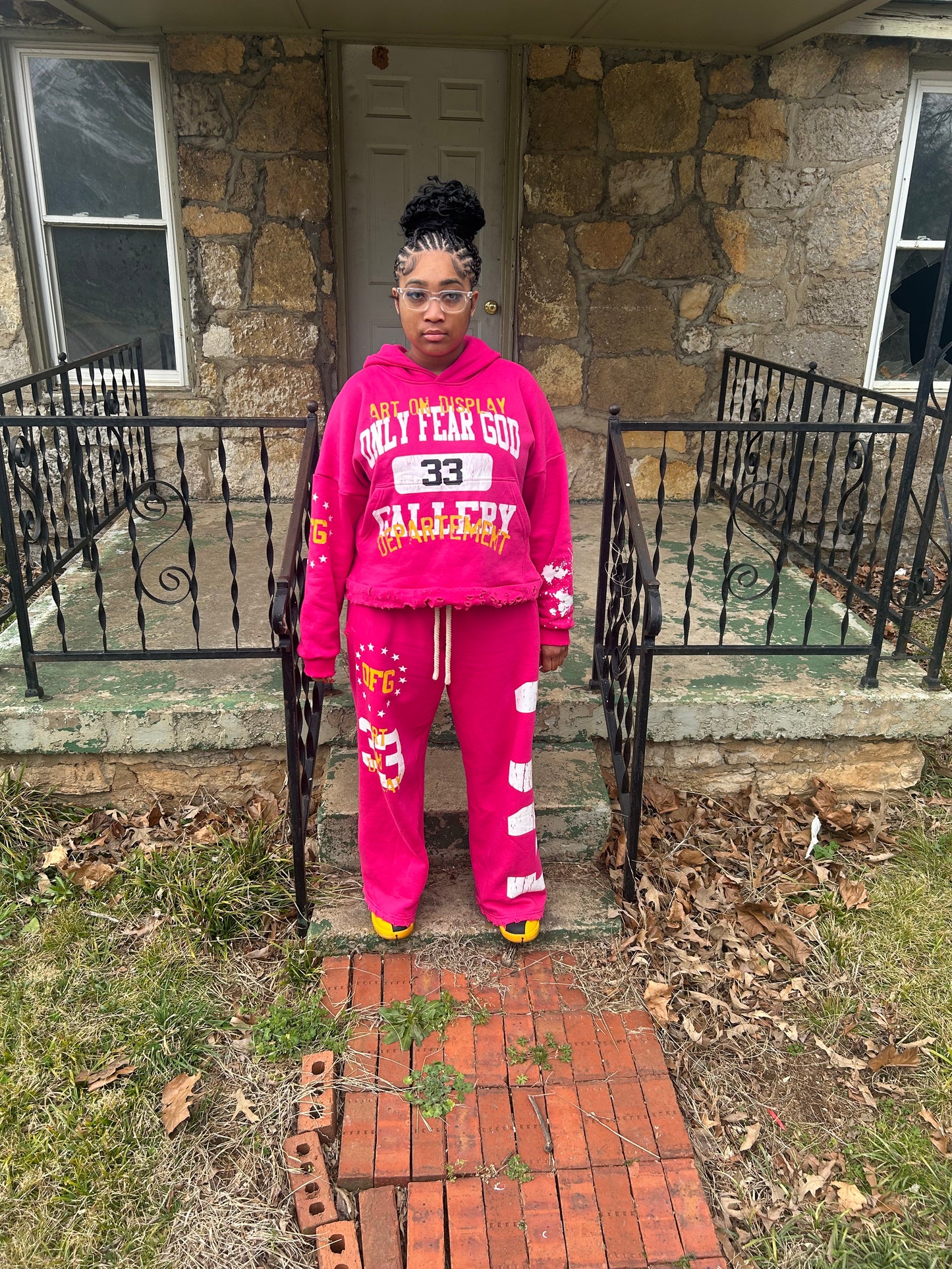 Pink Art on display Sweatsuits