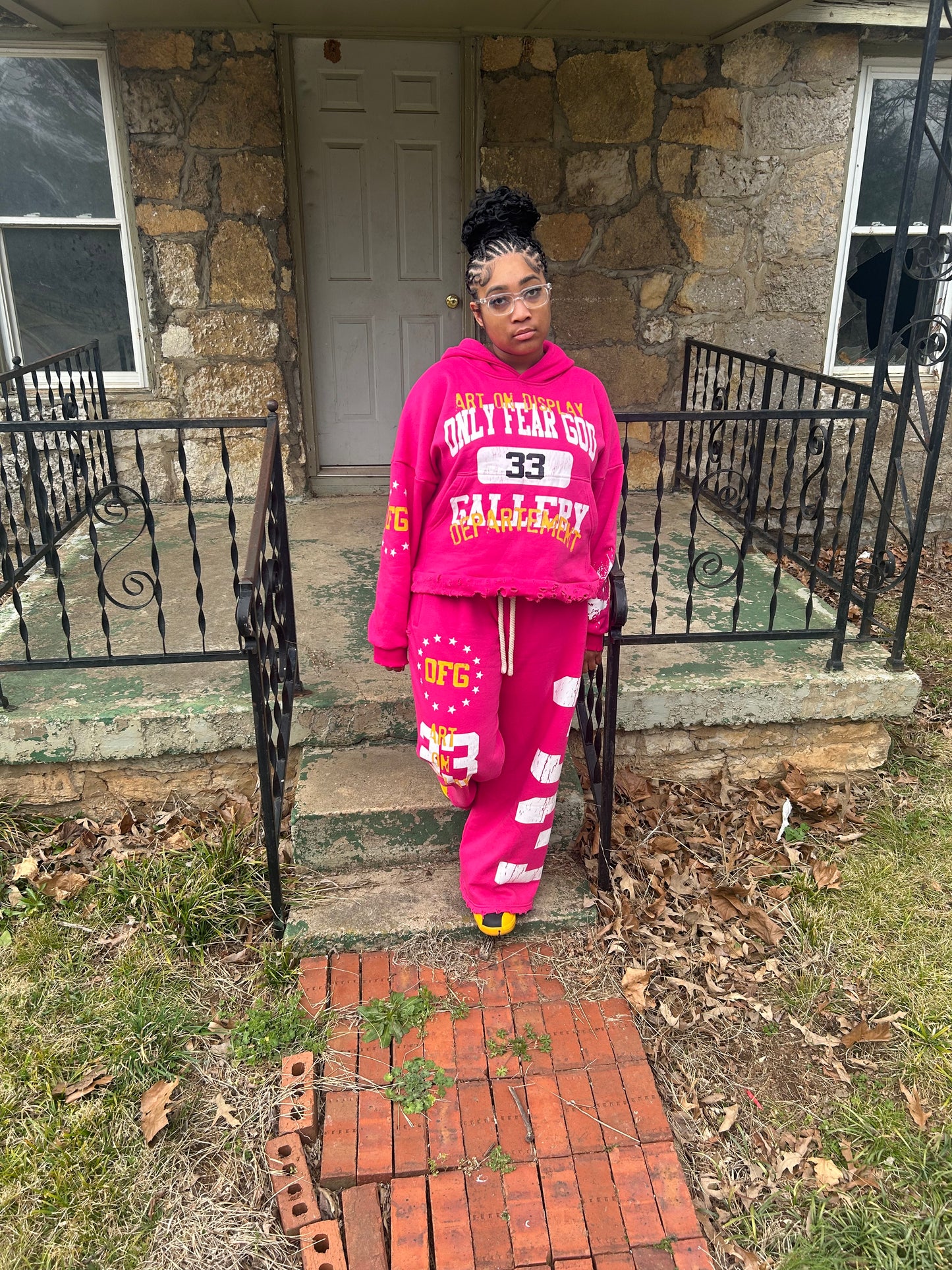 Pink Art on display Sweatsuits