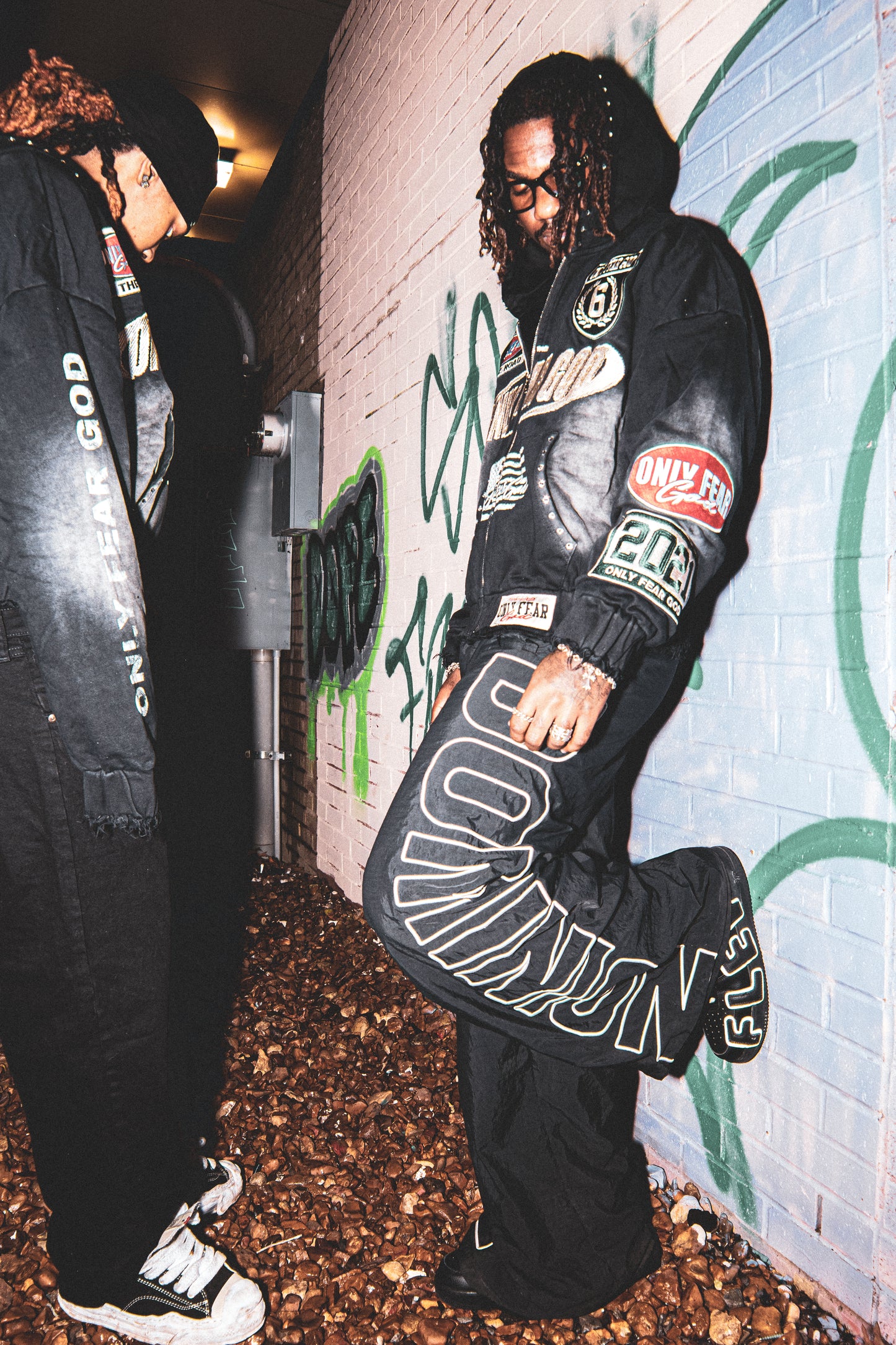 Only Fear God Patches Rhinestone Hoodie